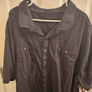 Synrgy Men's 5XL Black Button Down Dress Shirt